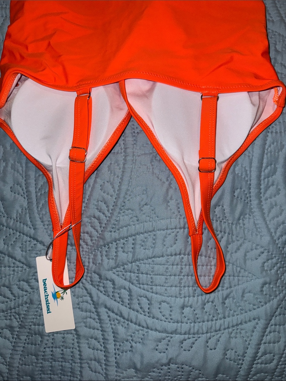 Beachsissi Orange Tankini Top and Floral Bikini Bottom - Picture 8 of 15